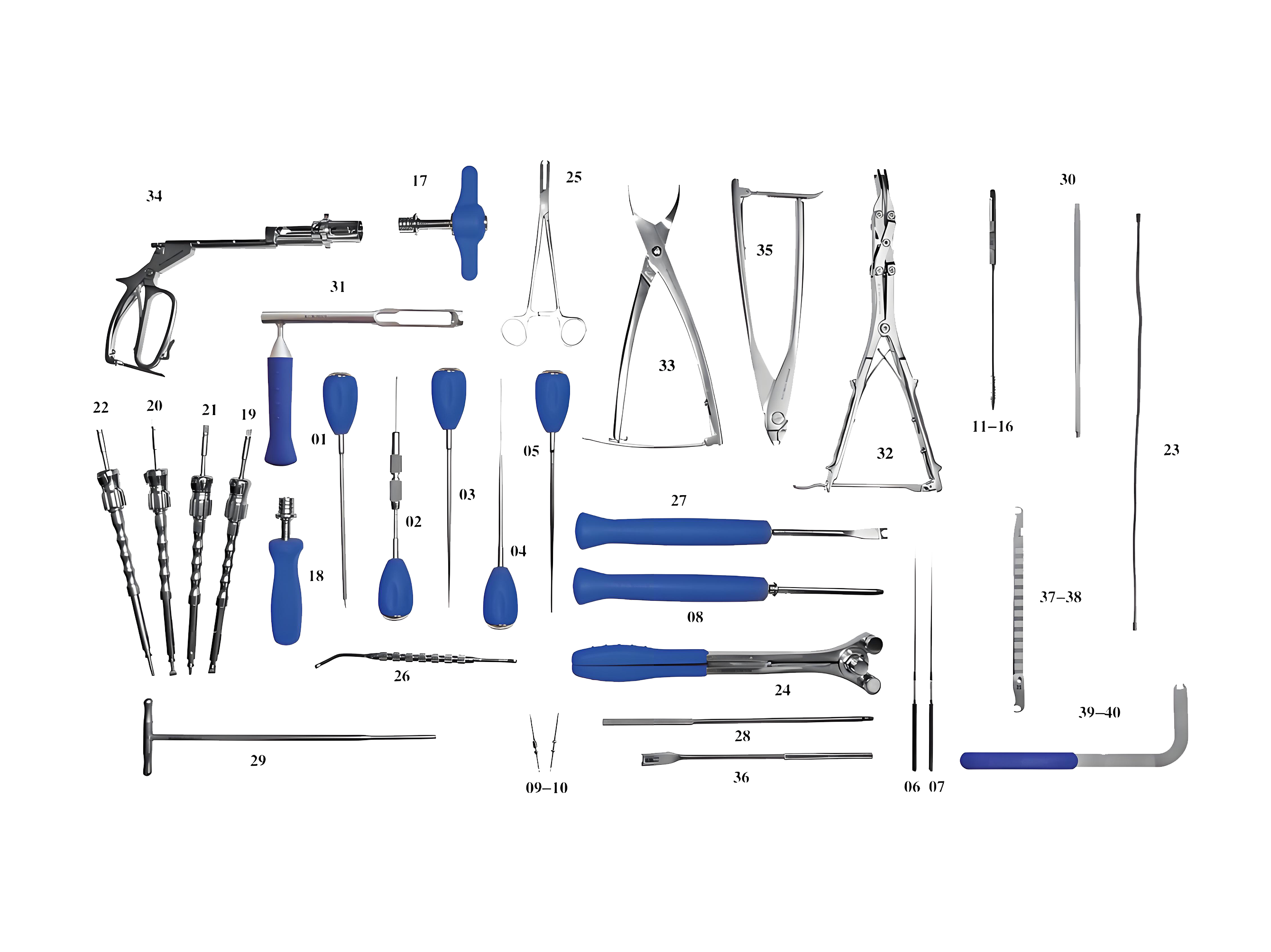 Instrumento Set para Fixação Spinal Sistema Interno (VI)